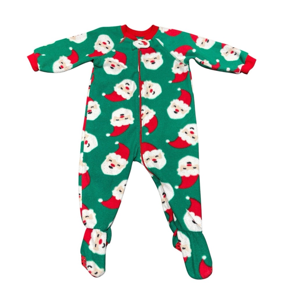 Crazy 8 & The Children's Place Boys Christmas Sleeper Pajamas Lot Of 2 Sz 6-12Mo - Picture 4 of 10